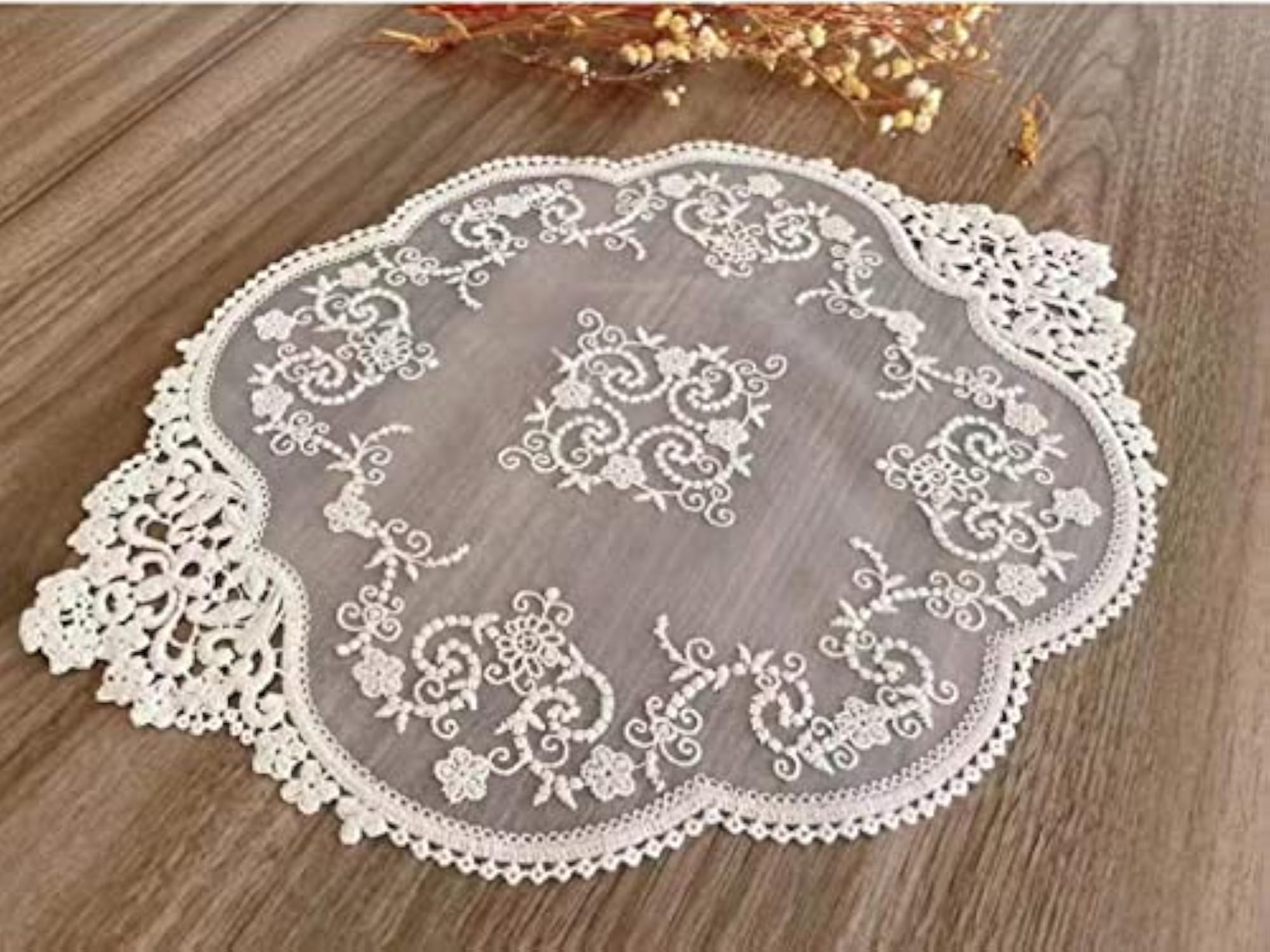 Retro Lace Placemats, French Crochet Doilies, Handmade Table Mats